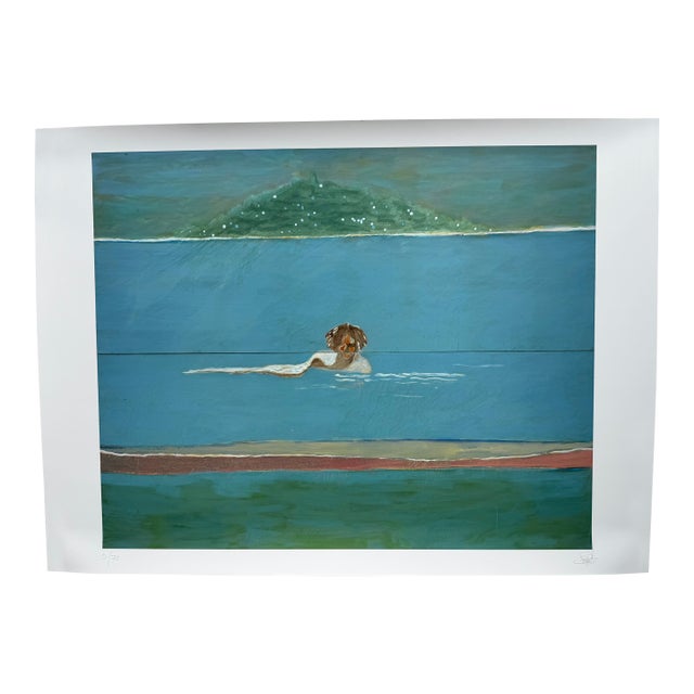 Gideon Appah, Swimmer (2023), Numbered 12/75 and Hand-Signed by the Artist, Printed in London, Uk. For Sale
