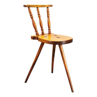 Folk Primitive Beech Chair, Czechoslovakia, 1940s For Sale