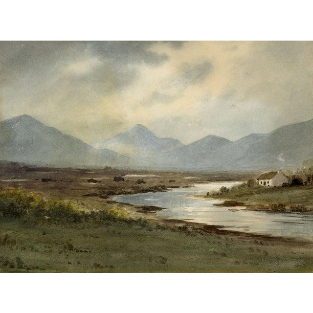 An original early 20th-century watercolour painting – Percy French, Bogs & Mountains of Connemara, Galway, Ireland.A...