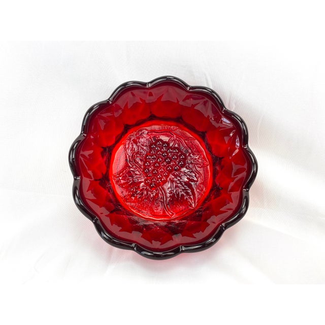 Mid 20th Century Red Fenton Art Glass Candy Dish Chairish