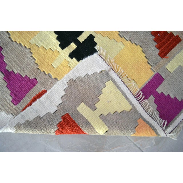 1990s Turkish Rug Hand-Woven Mini Kilim Rug - 2' X 3'9" For Sale - Image 9 of 10
