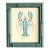 Original Hand-Painted Blue Lobster Painting in a Hand-Painted Frame For Sale