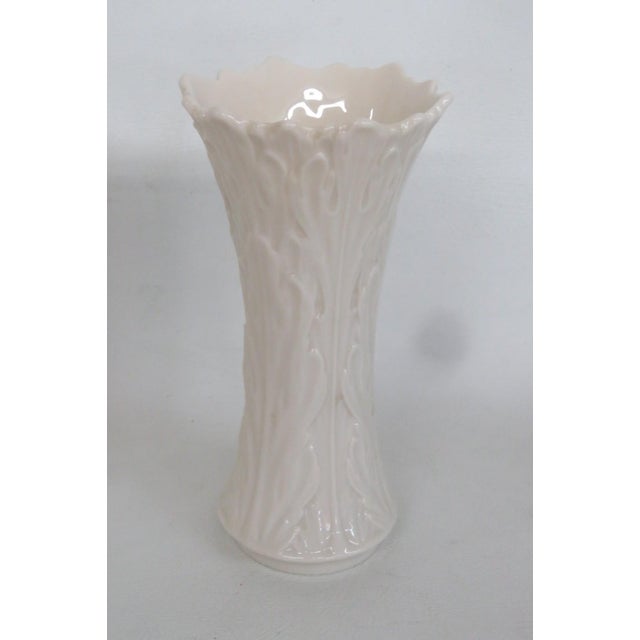 Lenox China Pair of 2 Ivory Porcelain Woodland Vases Acanthus Leaf Pattern 4929b For Sale - Image 15 of 15