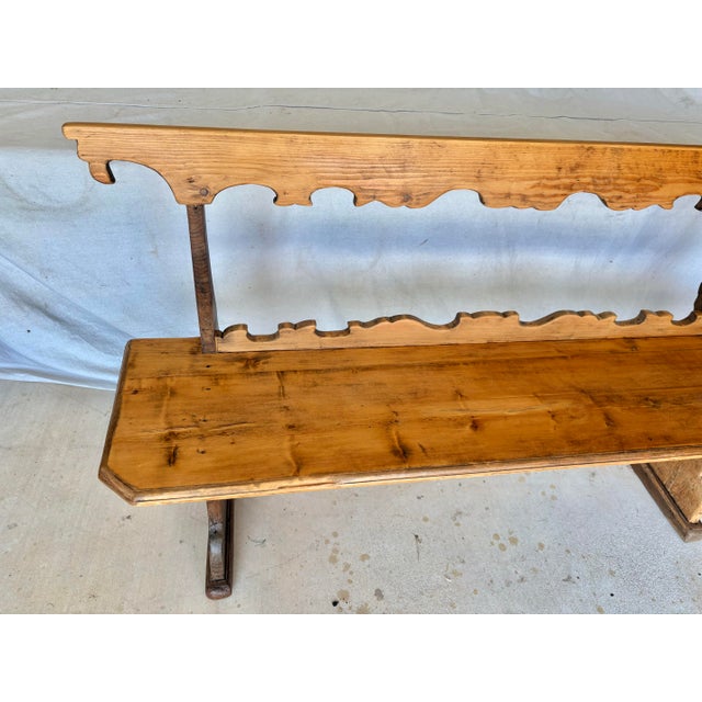 19th Century Italian Pine Frattino Design Bench For Sale - Image 6 of 12