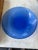 Shabby Chic Vintage Large 15” Cobalt Blue Glass Texured Bowl for Serving or Decorating For Sale - Image 3 of 8