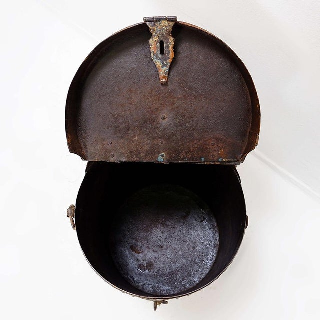 Black Vintage Metal Barrel, 1960s For Sale - Image 8 of 17