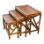 Vintage 1950s Rattan & Mahogany Nesting Tables, Set of Three For Sale