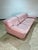 Wood Vintage Postmodern 1990’s Sculptural Pink Leather Sofa For Sale - Image 7 of 12
