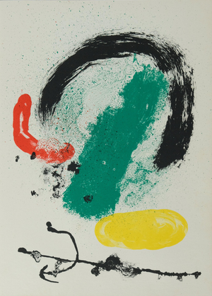 Joan Miro, Surreal Composition in Green, Lithograph