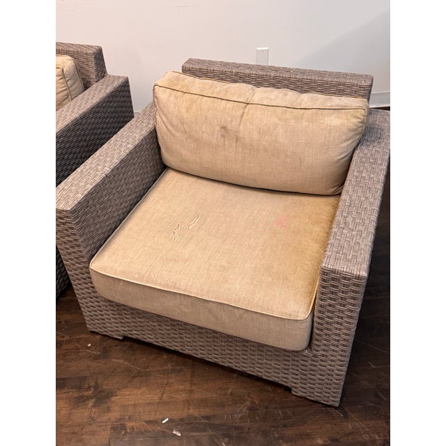 Crate & Barrel Outdoor Lounge Arm Chairs, Pair For Sale - Image 10 of 12
