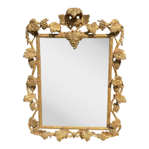 Venetian Style Giltwood Mirror W Grapes & Vines