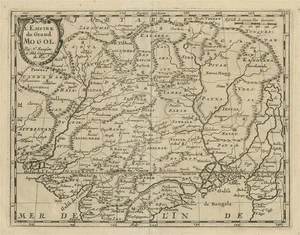 Map of the Mughal Empire, 1685