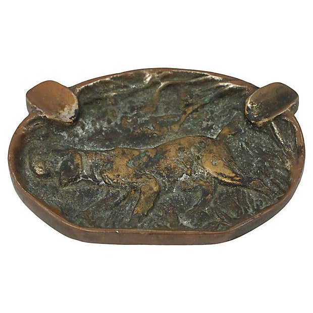 Antique Bronze Hound Ashtray Chairish