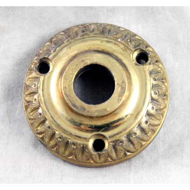 Mid 20th Century Mid 20th Century Ornate Gold Plate Over Brass Door Knob Set For Sale - Image 5 of 5