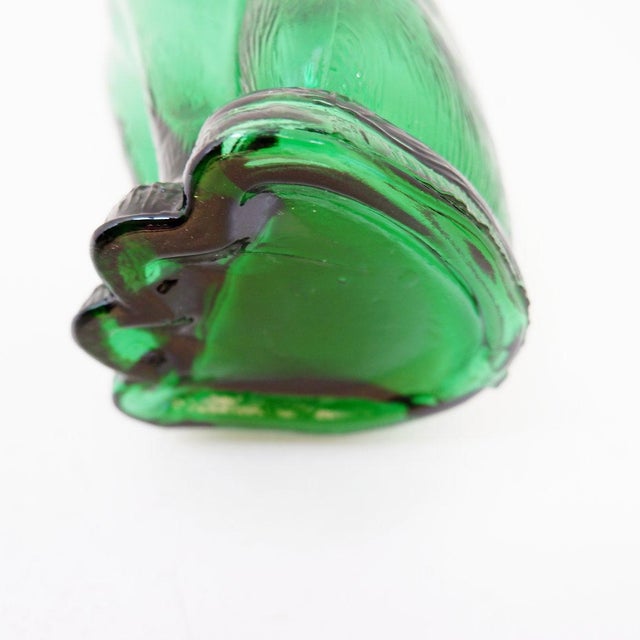 Mid-Century Modern Carafe in Green Embossed Glass, 1960s For Sale - Image 10 of 16