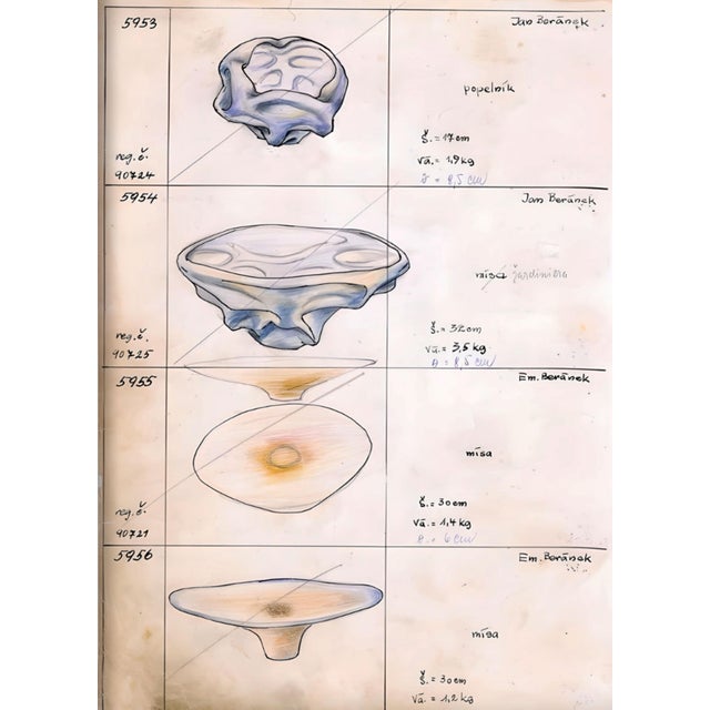 Gray Art Glass Pattern 5954 Bowl by Jan Beránek for Skrdlovice, 1959 For Sale - Image 8 of 9