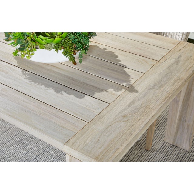 2020s Big Sur Outdoor Dining Table, Gray Teak For Sale - Image 5 of 12