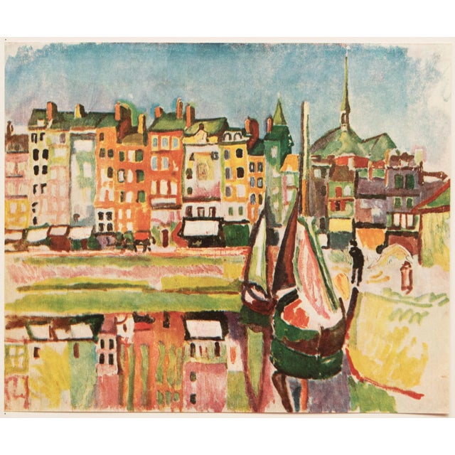 Paper 1943 After Raoul Dufy "Le Port D'Honfleur", First Edition Period Offset Lithograph For Sale - Image 7 of 8