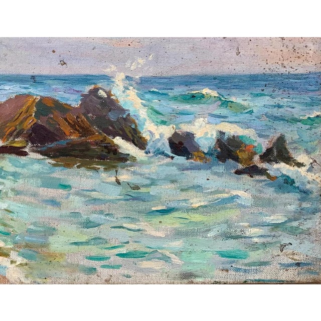 Original Seascape Oil Painting, Ukrainian Artist, 1960s 53-68 For Sale - Image 6 of 6