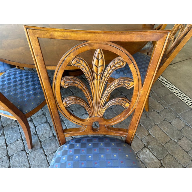 Century Furniture Century Furniture Round Pedestal Dining Table & 8 Chairs For Sale - Image 4 of 4