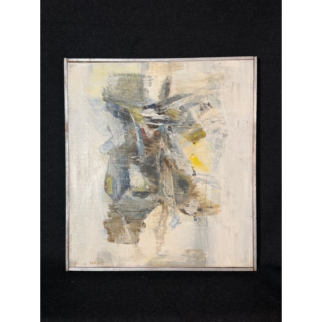 Textile 1950s Abstract Original Painting on Canvas Title Winter - By Emilee Higbee For Sale - Image 7 of 7