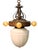 Brown 1920s Pendant With Acorn Shaped Shade and Four Bare Bulbs and Original Paint Finish For Sale - Image 8 of 14