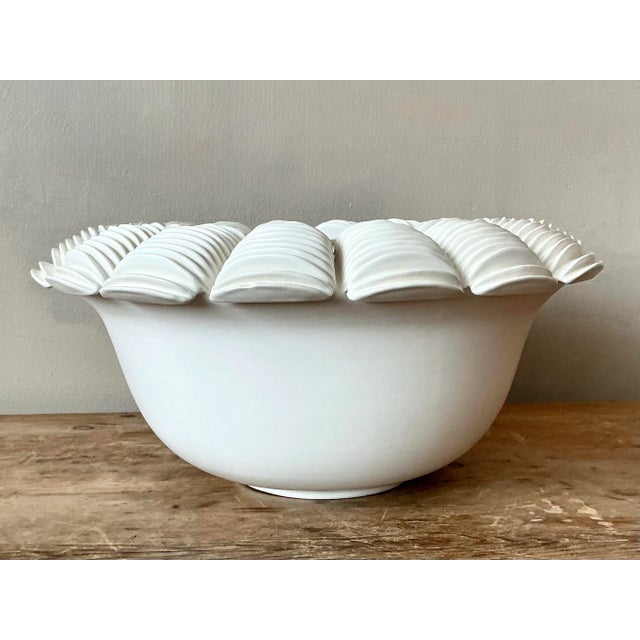 Vintage Boho Matte Ceramic Bowl For Sale In West Palm - Image 6 of 10