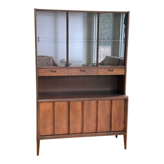 1969 Keller Walnut China Cabinet For Sale