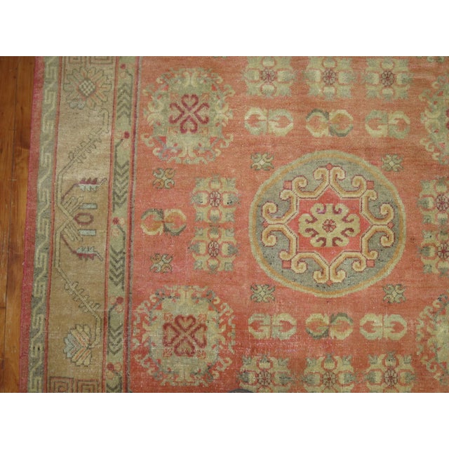 Pink Yin Yang Antique Khotan Rug - 5'4" x 8'3" For Sale - Image 9 of 9