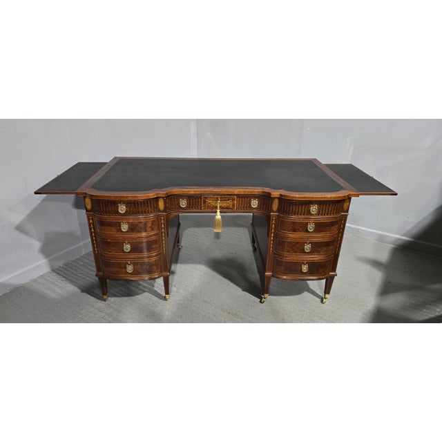 Antique Adams Inlaid Desk, 1880 For Sale - Image 3 of 18