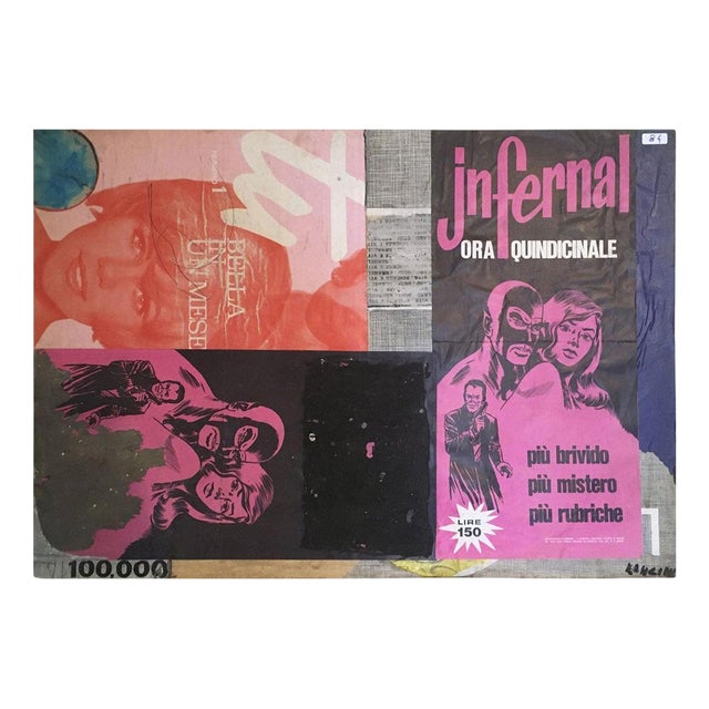 Ermete Lancini, Abstract Collage, 1960s, Mixed Media For Sale