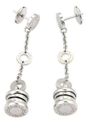 Bvlgari B.zero1 Dangling 18k White Gold Earrings, 2 Pieces