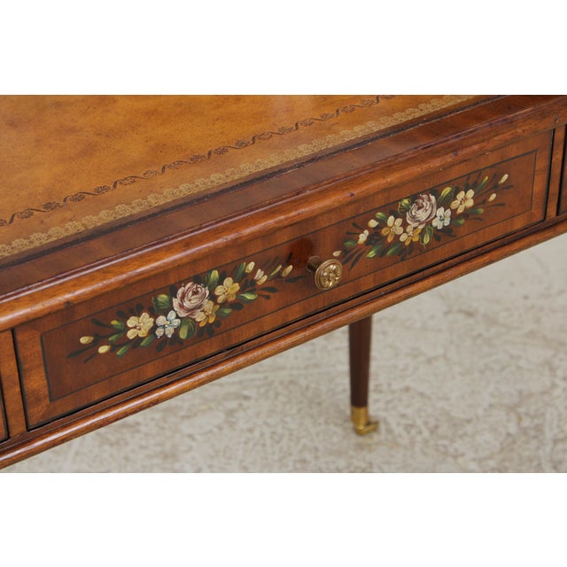 Maitland Smith Adams Style Paint Decorated Mahogany Carlton House Desk For Sale - Image 14 of 18