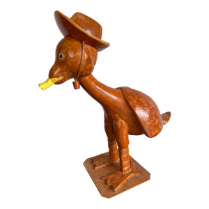 Late 20th Century Vintage Folk Art Cowboy Gourd Duck or Bird Sculpture
