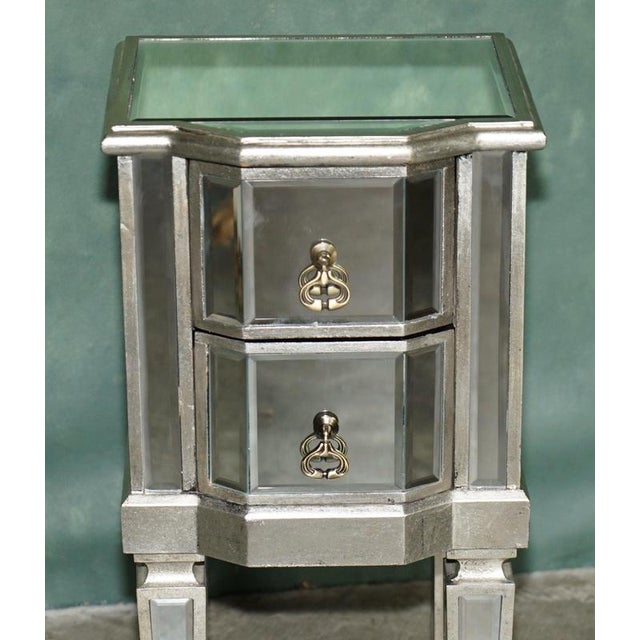 Venitian Bevelled Glass Nightstand with Drawers by Aeg, 2010, Set of 2 For Sale - Image 4 of 18