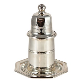 Villars Pepper Mill with Coaster in Silver-Plating from Christofle, 1980s, Set of 2 For Sale