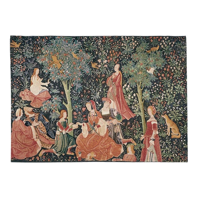 Scene Galante (Noble Scene) Silkscreen Tapestry - 145 X 200 Cm (4'9" X 6'7") - Requires Rod Size 5 For Sale