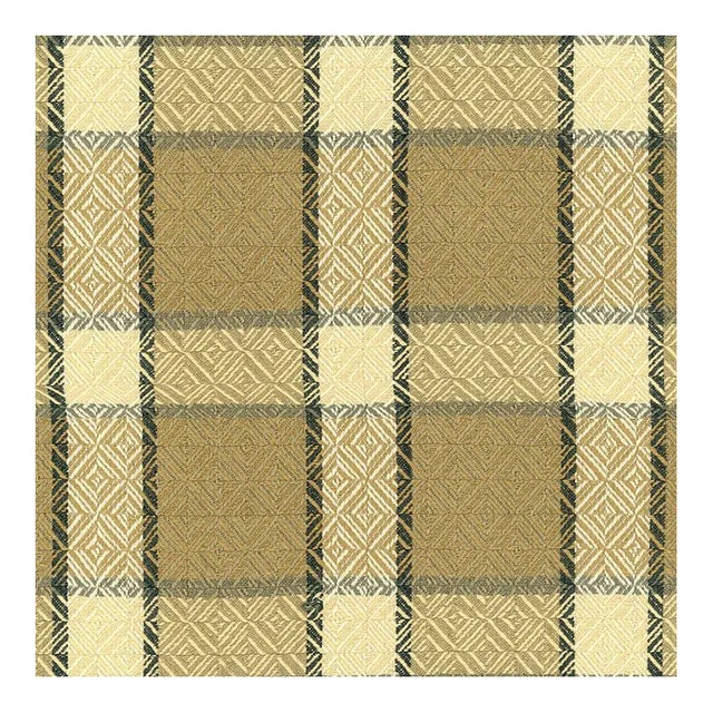 Sample - Schumacher Chesterfield Plaid Fabric in Cork For Sale