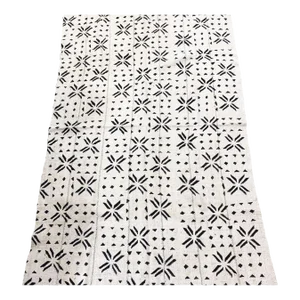 African Black and White Mud Cloth Textile Mali 37" by 65"