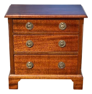 Mid 20th Century Vintage Mahogany 3 Drawer Jewelry Chest