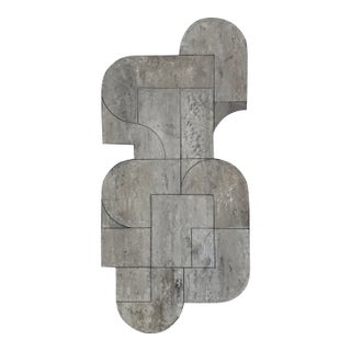 Contemporary Geometric Abstract Oil and Cold Wax Painting Neutral Colors by Stephen Cimini For Sale