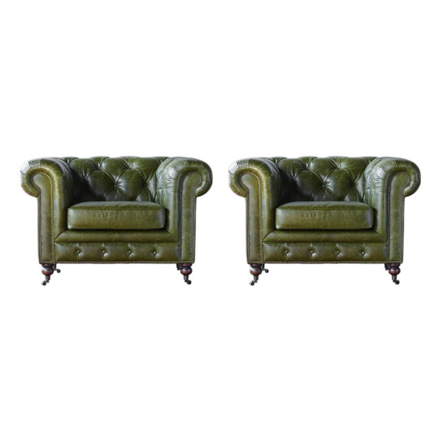 Pair of Adoorne Chesterfield Chairs For Sale