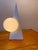 Vintage Pyramid Lamp in Ceramic and Glass Globe from Massive Lighting, 1980s, in Good conditions. Designed 1980 to 1989...