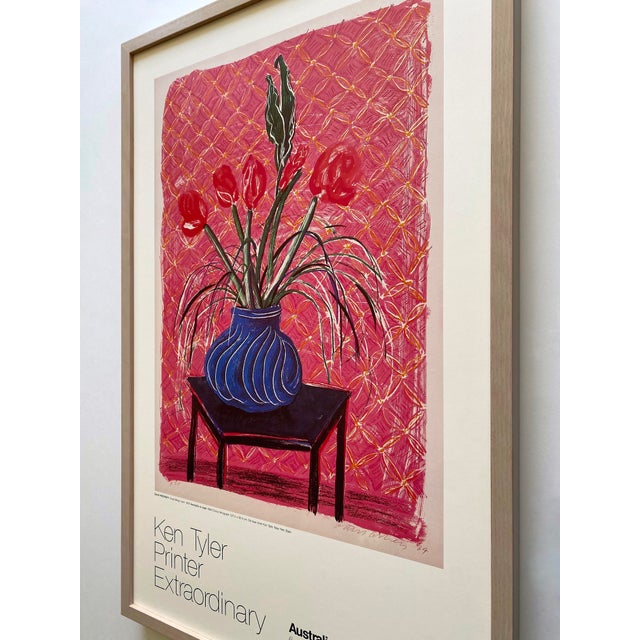 David Hockney Vintage 1985 Pop Art Lithograph Print Framed Exhibition Poster " Amaryllis in Vase " 1984 For Sale - Image 16 of 18