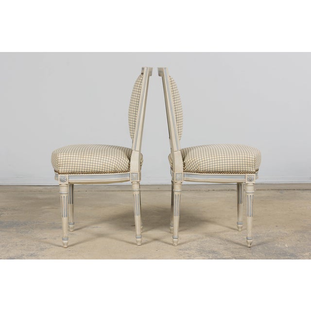 Set of Eight French Louis XVI Style Painted Dining Chairs, Early 20th C For Sale - Image 14 of 18