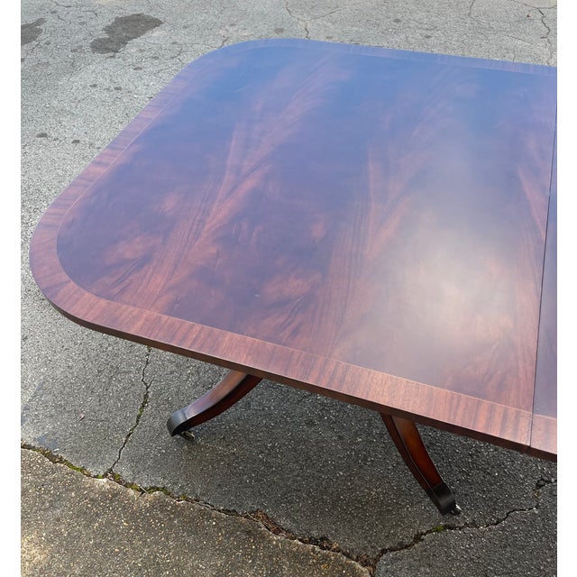 Late 20th Century Regency Style Flame Mahogany Dining Table Attributed to Maitland-Smith For Sale - Image 10 of 18