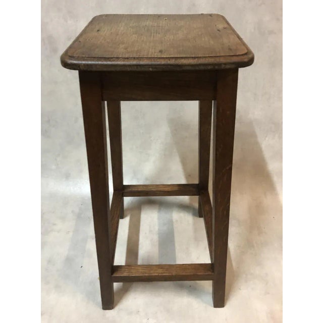Antique Artist Oak Stool For Sale - Image 4 of 8