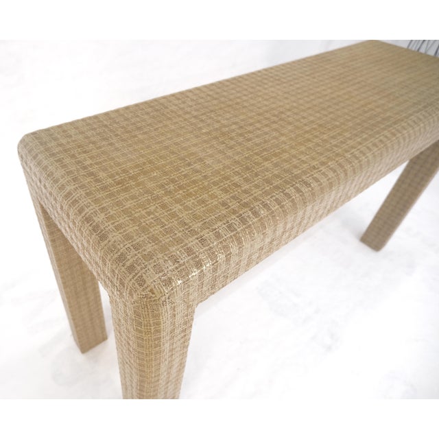 Harrison Van Horn lacquered Grass Cloth Mid Century c1970s Console Sofa Table MINT For Sale - Image 4 of 13