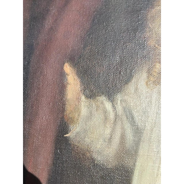 Modern Heinrich Pforr, Quiet Morning, Girl in a White Nightgown, 1948, Oil Painting on Canvas For Sale - Image 3 of 13
