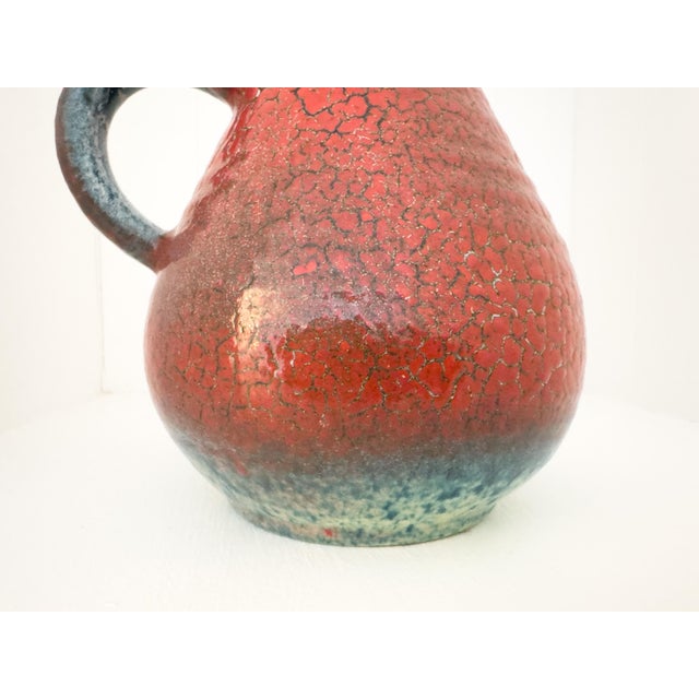 Accolay Vintage French Accolay Ceramic Pitcher in Red Crackle Glaze, 1960s For Sale - Image 4 of 18